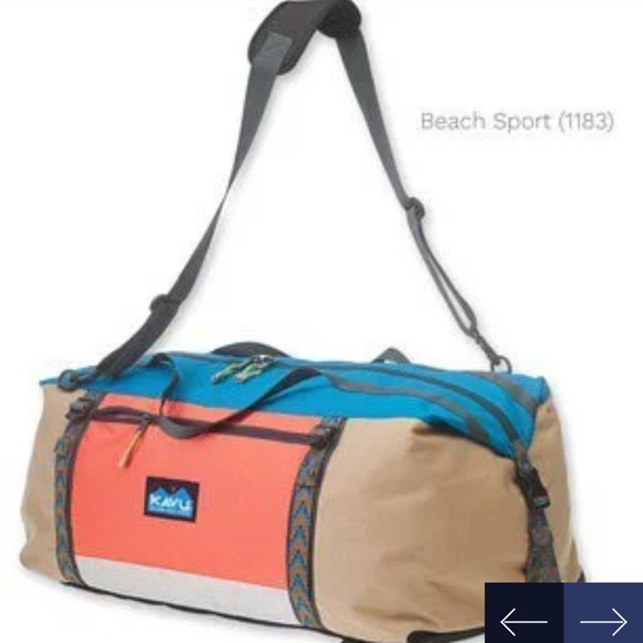 New KAVU Beach Sport Duffel Bag - Blue, Orange, Tan - Picture 1 of 7
